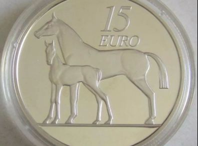 Ireland 15 Euro 2010 Animals Horse Silver with box and certificate