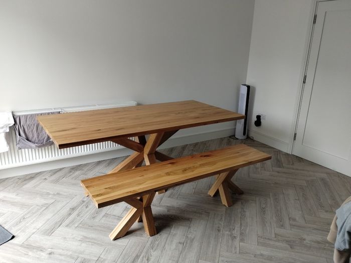 Oak 2M Rectangular Dining Table & Chairs