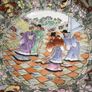 Large Chinese Cantonese Famille Rose Bowl - Court Scene, Butterflies & Peonies Image 4