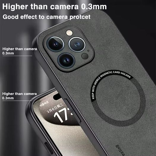 iPhone 12 Pro Max Case MagSafe Luxury Leather Shockproof Magnetic Wireless Charging Cover Green