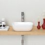 Modern Bathroom Small Vessel Sink Above Counter Compact Porcelain Ceramic Wash Basin Small Vanity Sink Lavatory Wash Hand Basin,362 x 248 x 112mm Image 3