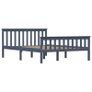 Bed Frame Grey Solid Pinewood 135 x 190 cm Image 4