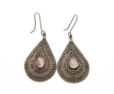 925 Sterling Silver Vintage Ametrine Earrings