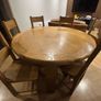 5ft Round Solid Oak Dining Table & 6 Chairs Image 5