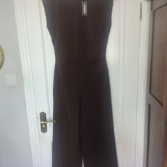 Boohoo brown jumpsuit