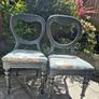 2x Bespoke Antique Balloon Back Chairs in Old World Silver Finish Image 2