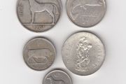 Ireland,4 x1928 Saorstat Eireann coins, 2/6, 2/-,1/-,(75% Silver)Coins,1x6d &amp; 10/- (1966)(83.3% silver) coin (No: G9)