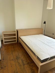 IKEA headboard- malm bed - roller draws