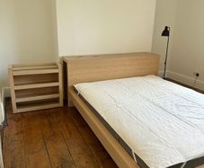 IKEA headboard- malm bed - roller draws