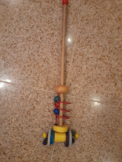 Wooden push along/ walk along clacking toy