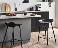 Two Black Bar Stools