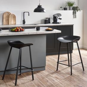 Two Black Bar Stools