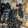 Hex rubber dumbbells and cast iron kettlebells Image 2