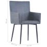 Dining Chairs with Armrests 6 pcs Grey Faux Suede Leather Image 7