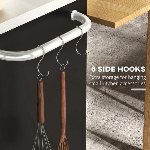 Black Metal Kitchen Island on Wheels