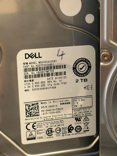 Dell 2TB SAS 6Gbps 3.5" HDD Enterprise Tested Grade A
