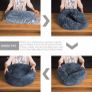 Plush Donut Pet Bed,Dog Cat Round Warm Kennel Soft Puppy Sofa,Luxury Cat Cushion Bed Sleeping Bag Orthopedic Relief,Anti Slip Bottom,Machine Washable(XL 27.6 inch x 7.9 inch Dark Grey) Image 4