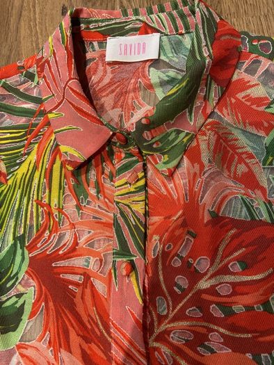 Savida Palm Print Blouse Size Medium