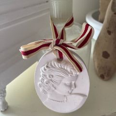 ShabbyChic Vintage Bottle with beautiful Ceramic decor