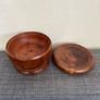 Vintage Yew Wood Lidded Pot Image 4