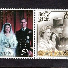 1997 Isle of Man Golden Wedding of Queen Elizabeth II and Prince Philip Commemorative Stamps Mint Never Hinged (MNH)