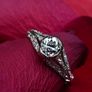 Antique Art Deco Diamond Solitaire Ring - 18ct white Gold & Platinum Image 10