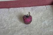 PANDORA red apple pave charm perfect condition fully hallmarked