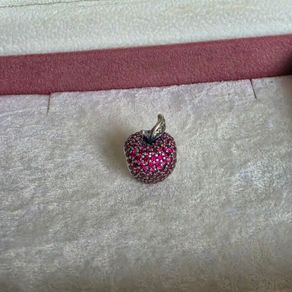 PANDORA red apple pave charm perfect condition fully hallmarked