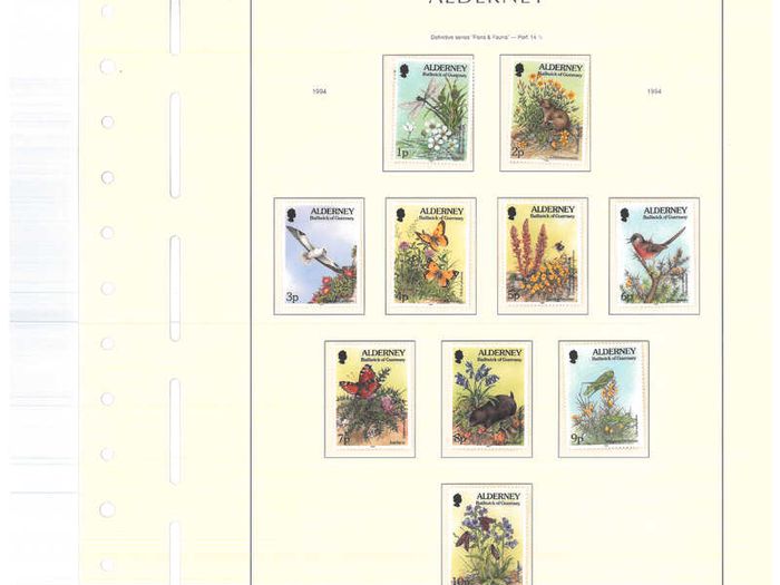 1983-1999 Alderney Stamp collection including commemorative and definitive stamps on Lighthouse hingeless pages (16 pages)