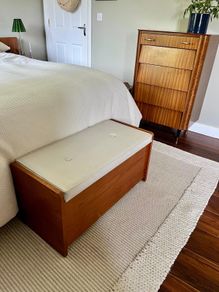 Mid century blanket box with vinyl top