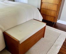 Mid century blanket box with vinyl top