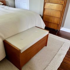 Mid century blanket box with vinyl top