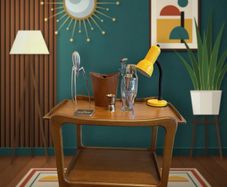 Vintage Mid-Century Danish Drinks Trolley / Bar Cart c1960