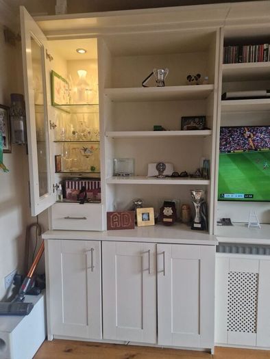 Cream Built in Wall TV Unit