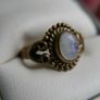 Antique Brass Moonstone Ring size R Image 3
