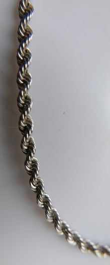 Vintage 14K White Gold Twisted Rope Chain Necklace length 22" - 4,9g