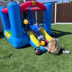 Happy Hop Inflatable Bouncy Castle with Slide & Blower