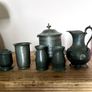 Vintage, mid century Pewter brass metal bundle photography props still life Image 9