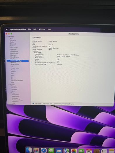 MacBook Pro 16 M1 Pro 2022 32gb/1tbssd/345c