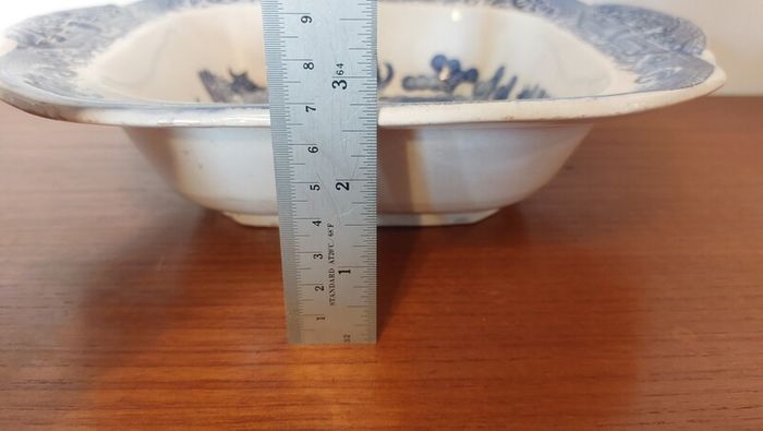 Lovely Blue and White Transferware Willow Pattern Lidless Open Vegetable Dish, Unknown Maker, Most Likely Staffordshire Made
