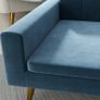 Dog Sofa Dog Bed Scandinavian Design Plush Cushion Gold Metal Legs 94 x 59.5 x 31.5 cm Silky Velvet Blue Image 4