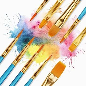 20 PCS Nylon Hair Paint Brushes Set for Acrylic Oil Watercolor Gouache Painting Face Paint Brushes for Children and Adults