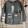 Bnwt Elie charcoal grey embelished top one size long sleeve top Image 4
