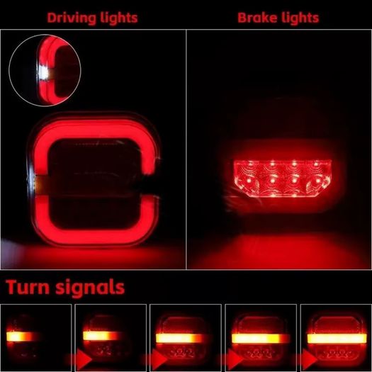 12V Car LED Tail Turn Signal Brake Reverse Lamp for Pickup Truck Trailer Rear Lamp Waterproof