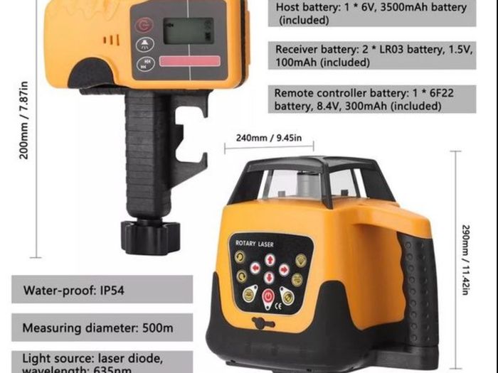 3  point  New red Beam Auto Self Levelling Rotating Rotary Laser Level with receiver kit