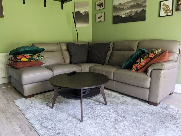 Leather Maza Chaise Sofa | Large | Grey
