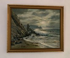 Original oil paintimg, Neville Henderson. "Howth from Doldrum Bay"