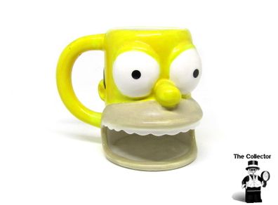 Homer Simpson Coffee Mug Cup & Donut Holder 2007 Fox Matt Groening The Simpsons  Rare 2007 Homer Simpson 3d Face Mug With Cut Out Mouth To Hold Donut Or Biscuts This Is Not The Universal Studio Version!!!  This One Is More Rare Like New Never Used