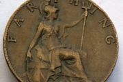 1917 bronze farthing WW1 George V