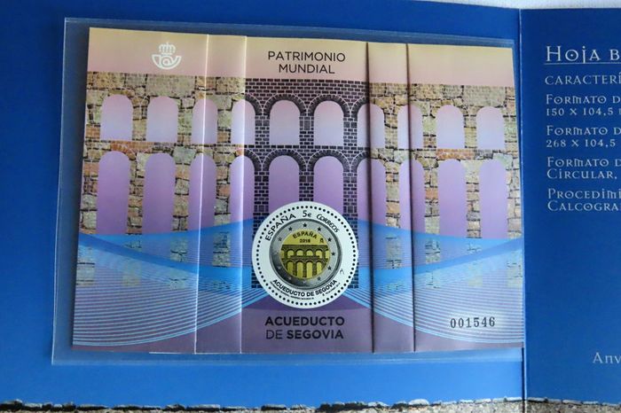 Spain 2016 2 euro coincard - Segovia Aqueduct - Sealed with Stamps